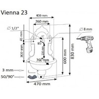 Záhradné umývadlo VIENNA (hammer-strieborná 2306)